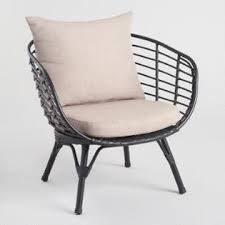 Black All Weather Wicker Negril Outdoor Occasional Chair Outdoor Furniture Cushions Comfortable Outdoor Chairs Outdoor Chairs