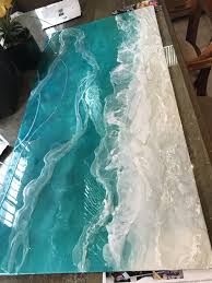Artwork Covered In Resin Make Me This Into A Desk Plese Resin Art Painting Acrylic Pouring Art Acrylic Artwork