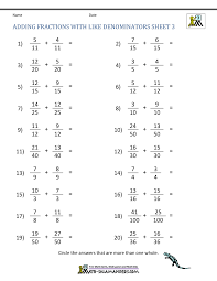 Need help with adding three fractions? Adding Fractions Worksheets Unlike Denominators