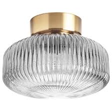 Lamps & lamp shades : Solklint Ceiling Lamp Brass Grey Clear Glass 27 Cm Ikea