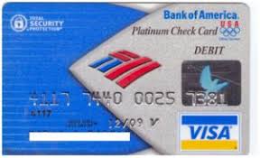 Insurance products are offered through merrill lynch life agency inc. Bank Card Platinum Check Card Bank Of America United States Of America Col Us Vi 0001 01b