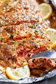 Baked Honey Garlic Salmon In Foil Eatwell101