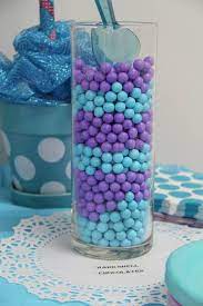 Purple And Turquoise Candy Jars Baby Shower Purple Girl Baby Shower Decorations Mermaid Baby Showers