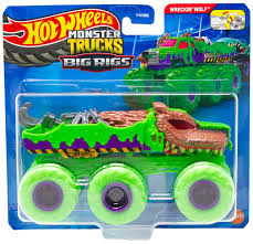 Hot Wheels Monster Trucks Big Rigs Wreckin' Wolf Diecast Car