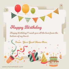 Free printable birthday greeting cards. Friend Name Written On New Birthday Wishes Card Online