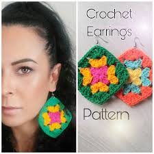 Granny Square Beaded Earrings