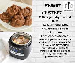 Quick Cooker Peanut Clusters Pampered Chef Recipes Pampered Chef Pampered Chef Desserts