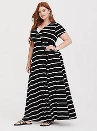 Black And White Striped Maxi Dress Plus Size Plus Size Black White Stripe Jersey Maxi Dress Deep Black Bright White Stripe Maxi Jersey Dress Maxi Knit Dress Maxi Dress