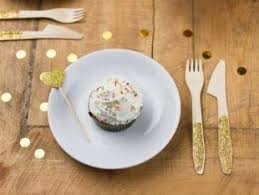 Couverts Jetables A Paillettes Feierlichkeiten Silvester Essen Einfach Silvester Essen