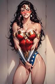 Wonder Woman, Squeezing Breasts, Biting Lip AI Gay Porn