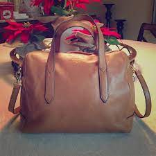 Whats in my bag and small comparison of mk satchel vs fossil sydney. Fossil Bags Fossil Sydney Satchel Camel Poshmark