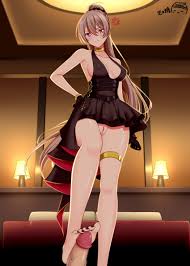 ppshex, jean bart (azur lane), jean bart (uninhibited bloodstone) (azur  lane), azur lane, commentary request, commission, highres, 1boy, 1girl,  bare shoulders, bed, bedroom, black gloves, black nails, blonde hair,  blush, breasts, censored,