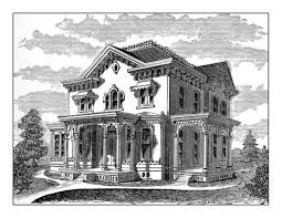 Mansion house coloring pages for adults. Vintage Homes Adult Coloring Book Luxurious Victorian Houses Mansions Click Americana