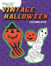 I hope she enjoys the fuzzy kitty. Vintage Halloween Coloring Book For Adults And Kids By Vintage Glo Shop Spooky And Retro Halloween Graphics Amazon De Shop Vintage Glo Fremdsprachige Bucher