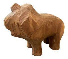 Over 4 feet is considered custom work. Folk Art Hand Carved Wooden Animal Chairish