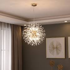 Modern led firework pendant ceiling light lamp dandelion chandelier home decor. 2021 Modern Crystal Dandelion Chandelier Lighting Pendant Lamp For Living Room Dining Room Home Decoration Wf P40gd Winfordo Chandeliers Aliexpress