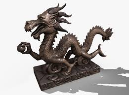 Some of the first appearances of dragons in japanese mythology were in the kojiki (680 ad) and nihongi (720 ad). Asian Chinese Dragon Statue 3d Model