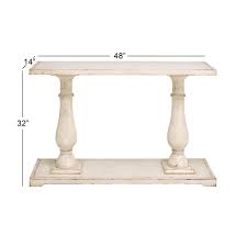 Antique White Wood Rectangular Console Table 52786 White Console Table Wall Decor Living Room Rustic Shabby Chic Furniture
