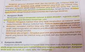 Sebutkan Komponen Komponen Ekosistem Dan Berikan Contohnya Ada Di Atas Brainly Co Id