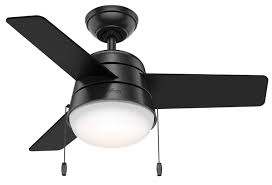 You can buy a ceiling fan without any lights, but you can buy it later and mount it on the fan. Hunter Aker 2 Light 36 Indoor Ceiling Fan In Matte Black Lightsonline Com
