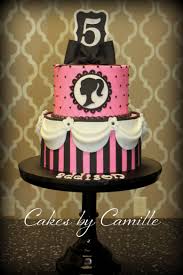 Black And White Birthday Cake For Girls Classy Vintage Barbie Silhouette In Hot Pink And Black White Barbie Birthday Cake Barbie Cake Silhouette Cake