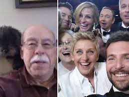 A 65-year-old man is trying to beat Ellen DeGeneres' selfie record