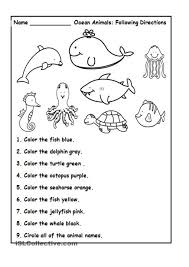 Animals And Colours Ocean Activities Preschool Worksheets Speech And Language