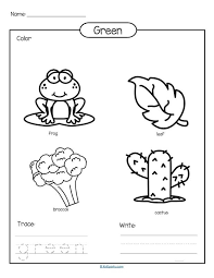 Color Green Printable Color Trace And Write Shape Activities Preschool Preschool Colors Kids Learning Activities