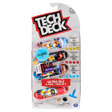 Offers fingerboards with licensed graphics from brands like birdhouse and world industries. Tech Deck Ultra Dlx 4 Pack Van Der Meulen