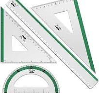 5 Pcs Metal Geometry Set, Math Drafting Ruler Kit
