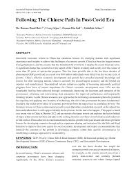 Following The Chinese Path In Post-Covid Era