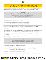Text refers to content rather than form; Difference Between Topic And Main Idea Video