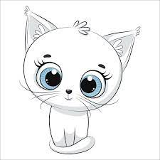 Cute Kitten Clipart Pet Illustration Png Eps Jpg Kids Etsy Baby Animal Drawings Kitten Drawing Cute Drawings