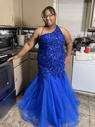 Plus Size 16 Blue Mermaid Dress on Queenly