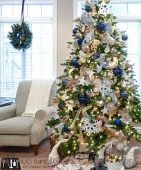 Christmas Tree 2017 Navy Gold And White 100 Things 2 Do Gold Christmas Decorations Blue Christmas Decor White Christmas Tree Decorations