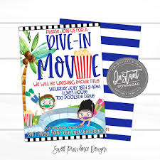 Save time and money planning your end of year classroom party. Editable Summer Dive In Movie Night Pool Party Invite End Of Etsy