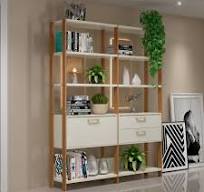 Estante para Livros 2 Gavetas 1 Porta Industrial Off White/Freijó - Dalla  Costa