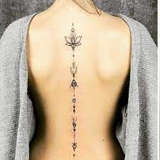 The flowers are given the shape and surface of the chakras, which come in various shapes with a parallel line. 50 Meaningful Fashion Tattoos Become The Trend Page 46 Of 52 Lower Back Tattoos 2017 C Spine Tattoos For Women Pattern Tattoo Ribbon Tattoos