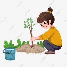 Girl Planting Trees At The Arbor Day Arbor Day Character Illustration Little Girl Planting A Tree Green Leaves Png Transparent Clipart Image And Psd File For Trees To Plant Character Illustration