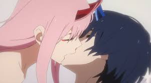 Darling in the franxx (ダーリン・イン・ザ・フランキス): Zero Two And Hiro Kiss Moment Darling In The Franxx Cartoon Girl Drawing Anime Art Girl