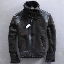 Avirex Fly Natural Shealing Fur Genuine Leather Jacket Men