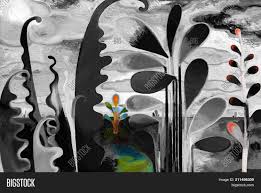 Clock, black and white photo. Oil Painting Landscape Image Photo Free Trial Bigstock