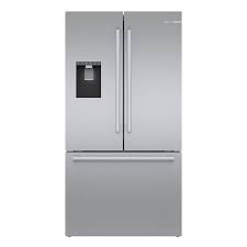 Bosch 500 21 6 Cu Ft Counter Depth Built In French Door Refrigerator With Ice Maker Stainless Steel Energy Star In The French Door Refrigerators Department At Lowes Com