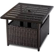 Do not use strong liquid cleaners. Casainc Casa Inc Square Rattan Outdoor Coffee Table 22 In W X 22 In L With Umbrella Hole Wf Hw66109 Rona