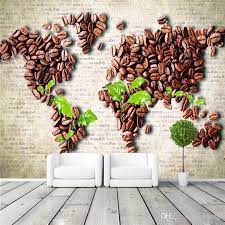 Coffee Beans Map Wall Mural Unique Design Photo Wallpaper Customize Wallpaper Home Decor Coffee Shop Hallway Unique Wallpaper Coffee Shop Design Map Wall Mural