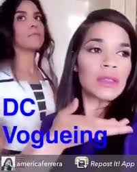We love it ~ America Ferrera was feeling very DC Vogue after getting her  makeup done by Erwin and hair by Skyler last week! 💙🇺🇸💙