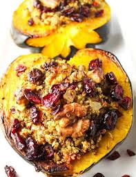 Roasted Acorn Squash With Cranberry Walnut Quinoa Stuffing Tastefulventure Recipe Healthy Thanksgiving Recipes Quinoa Stuffing Squash Recipes