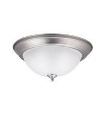 Most hang less than a foot from the ceiling. Kichler 8112ni Independence 2 Light 13 Inch Brushed Nickel Flush Mount Light Ceiling Light