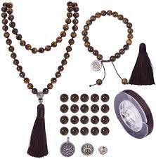 A mala necklace is simple to make and we love how it's easy to wear. Amazon Com Sunnyclue 1 Set 108 Tiger Eye Gemstone Mala Beads Buddha Beaded Necklace Jewelry Making Kit Diy Make 1 Hand Knotted Prayer Tassel Pendant Necklace And 1 Adjustable Mala Wrap Beaded Bracelet