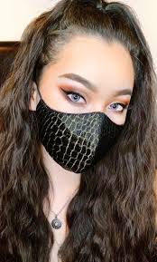 Luxury Black Gold Reptile Designer Face Mask With Filter Etsy In 2020 Fashion Mask Fashion Item Face